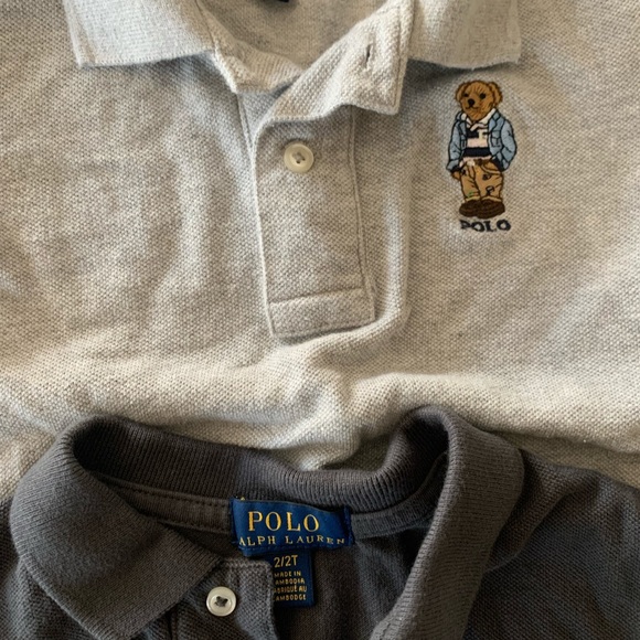 2 Polo Ralph Lauren short sleeve grey polo shirts 2T - Picture 2 of 2